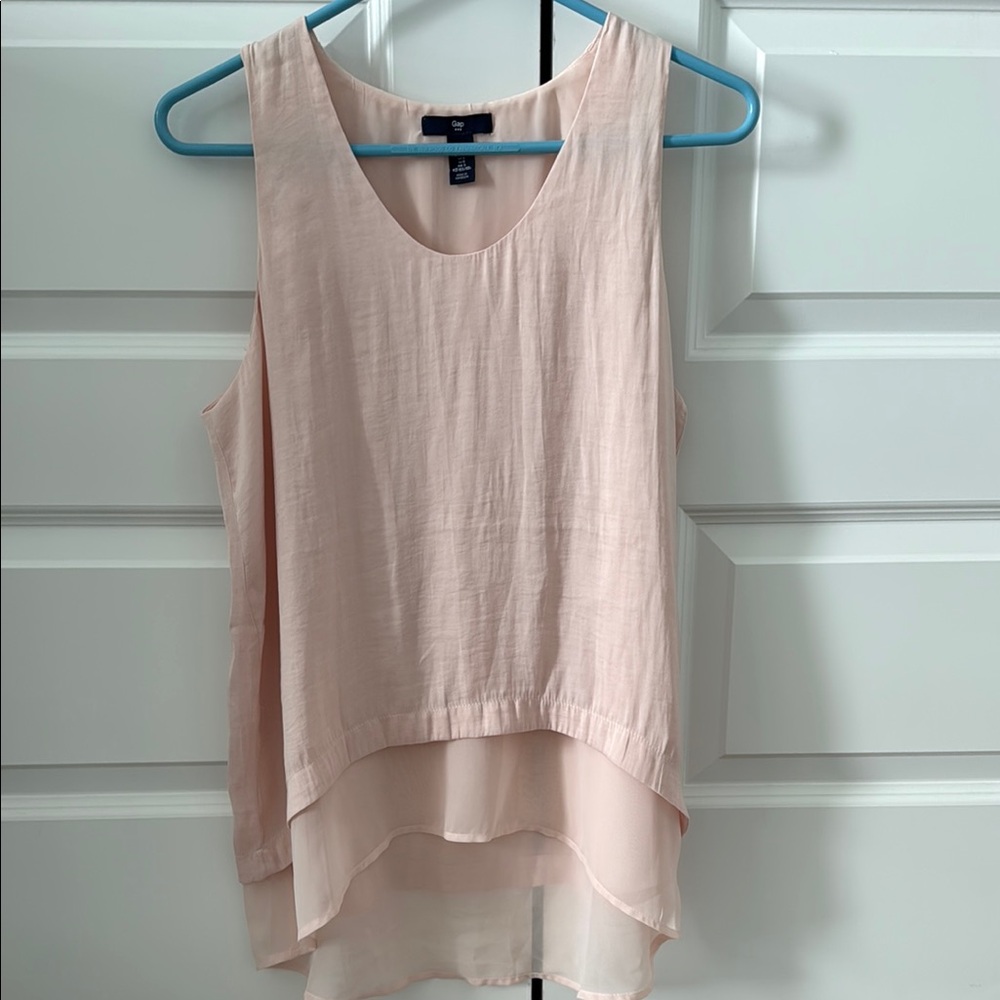 GAP Pink Asymmetrical Sleeveless Blouse